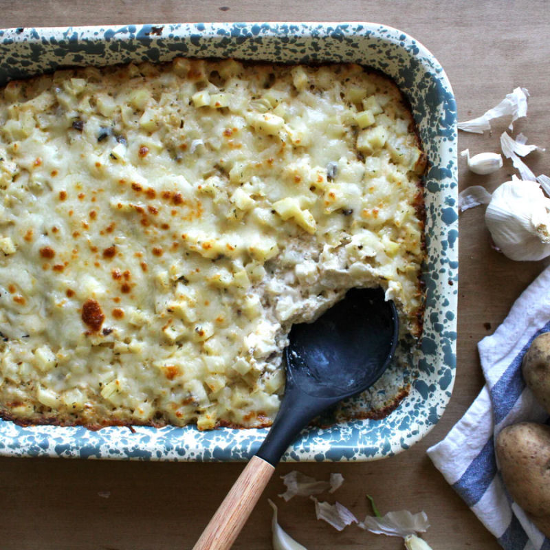 Cheesy Garlic Hash Brown Casserole from Country Home Creations