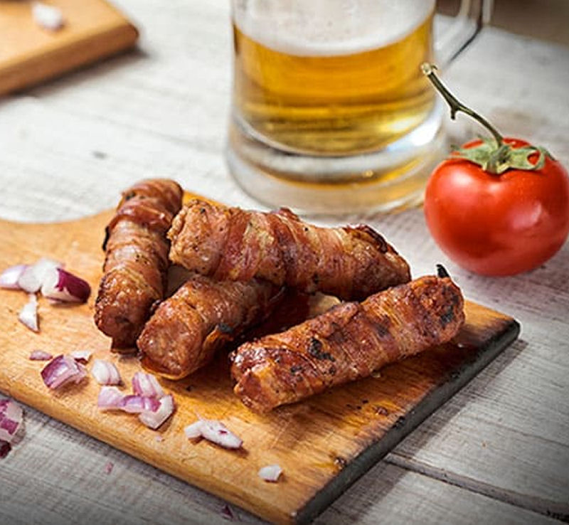 Bacon Wrapped Cheddar Brats Recipe