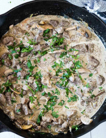 Beef Tenderloin Tips with Mushroom Gravy