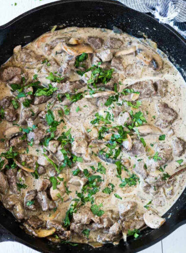 Beef Tenderloin Tips with Mushroom Gravy